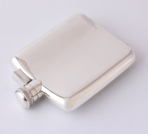 fig 2. Solid Silver Pocket Spirit Hip Flask. James Dixon.