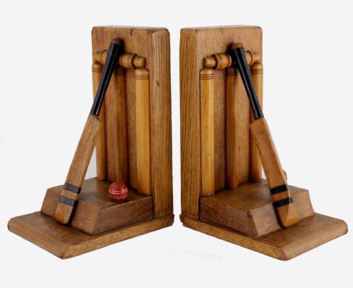 fig 1. Cricket Bat & Ball Bookends.