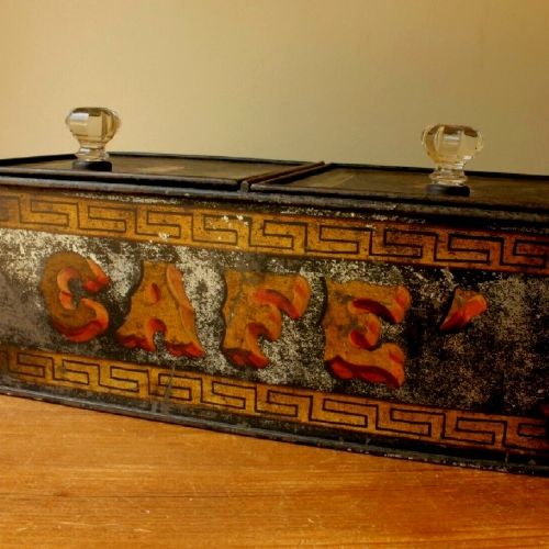 French Cafe Toleware Coffee Shop Tin.