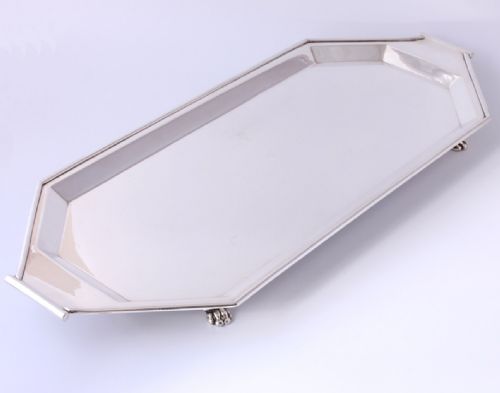 Large Art Deco Silver Plated Cocktail Tray.