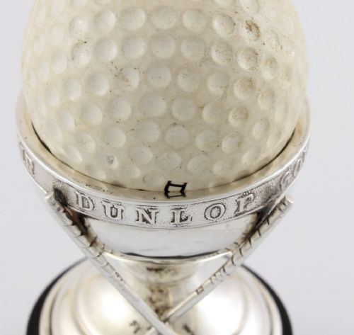 fig 1. Silver Dunlop Hole in One Souvenir Trophy Cup & Golf Ball. 1928.