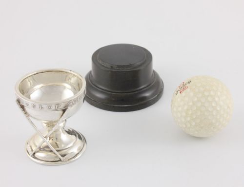 fig 2. Silver Dunlop Hole in One Souvenir Trophy Cup & Golf Ball. 1928.