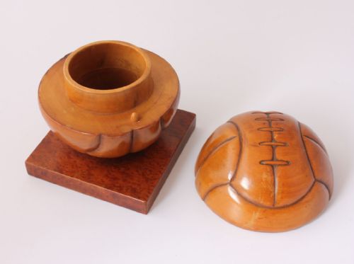fig 1. French Wood Football Lidded Box.