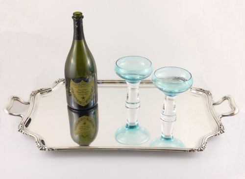 fig 1. Large Art Nouveau Silver Plate Butlers Tray by Sorley Glasgow
