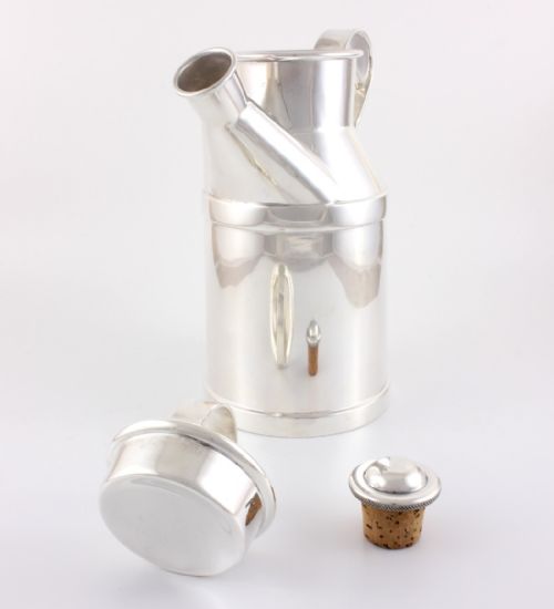 fig 1. Silver Plate Milk Churn Cocktail Shaker.