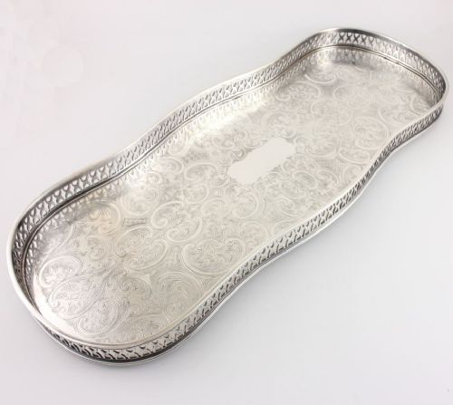 Vintage Silver Plate Gallery Tray.