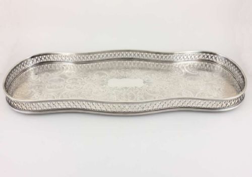 fig 1. Vintage Silver Plate Gallery Tray.