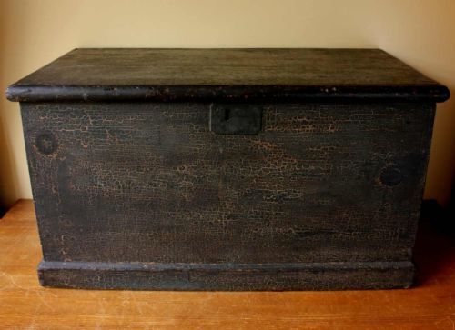 Green / Black Painted Pine Blanket Box.