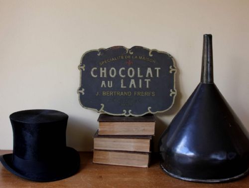 fig 1. French Chocolat Au Lait Advertising Shop Sign.