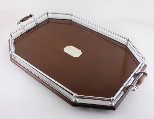 fig 2. Large Octagonal Silver Plate Gallery Tray.