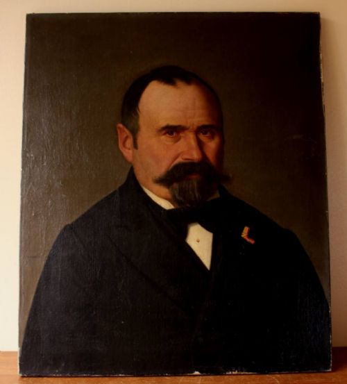Victorian Bearded Gentleman Oil Painting Portrait.