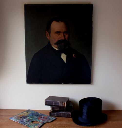 fig 1. Victorian Bearded Gentleman Oil Painting Portrait.