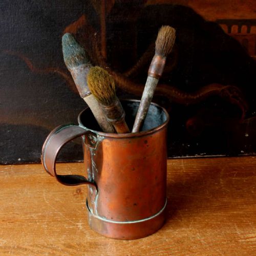 fig 1. French Paint Brushes & Copper Pot.