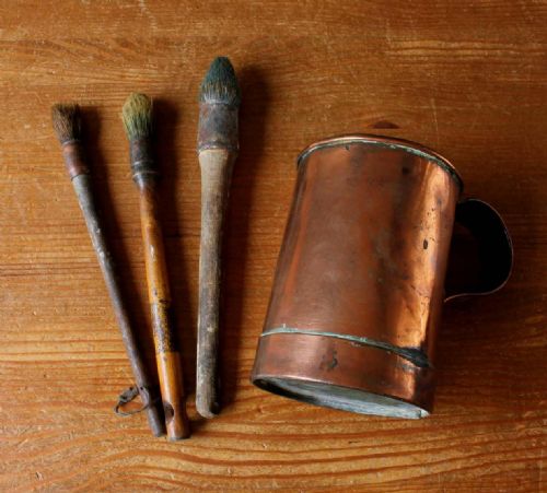 fig 2. French Paint Brushes & Copper Pot.