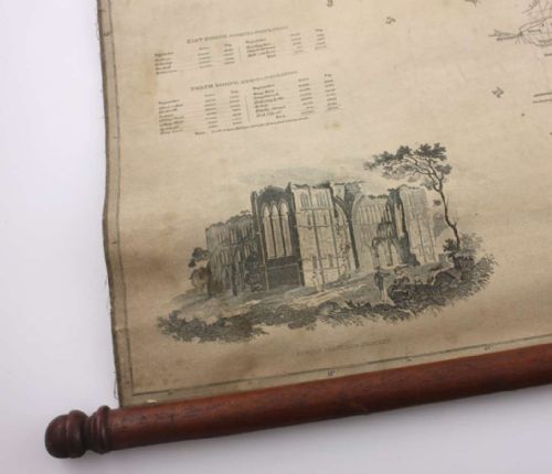fig 3. East & North Ridings Yorkshire Hanging Wall Map. JH Franks. 1840.