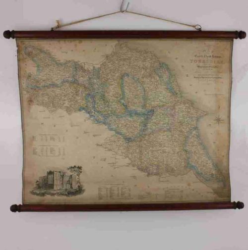 East & North Ridings Yorkshire Hanging Wall Map. Jh Franks. 1840.