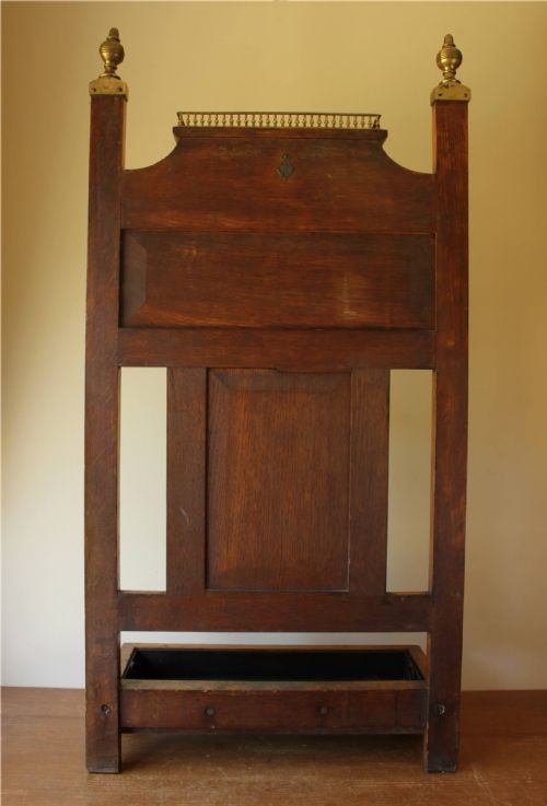 JAMES SHOOLBRED OAK HALL STICK STAND ARTS CRAFTS UMBRELLA STAND RACK - ADDITIONAL PHOTO 8