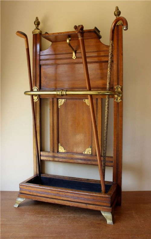 JAMES SHOOLBRED OAK HALL STICK STAND ARTS CRAFTS UMBRELLA STAND RACK - ADDITIONAL PHOTO 11
