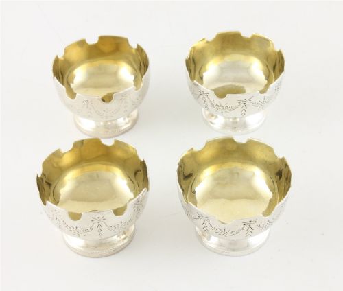 ANTIQUE SILVER SALT CELLARS FOUR VICTORIAN SALT DISHES THOMAS SMILY - ADDITIONAL PHOTO 11