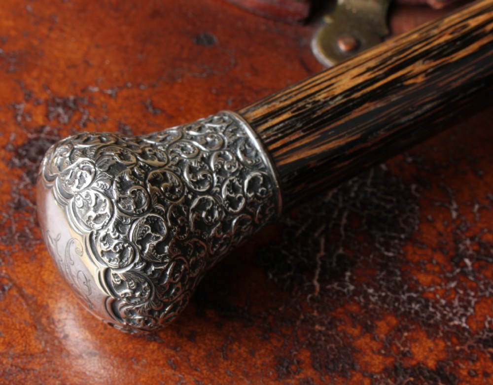 Victorian Coromandel & Silver Walking Stick Cane
