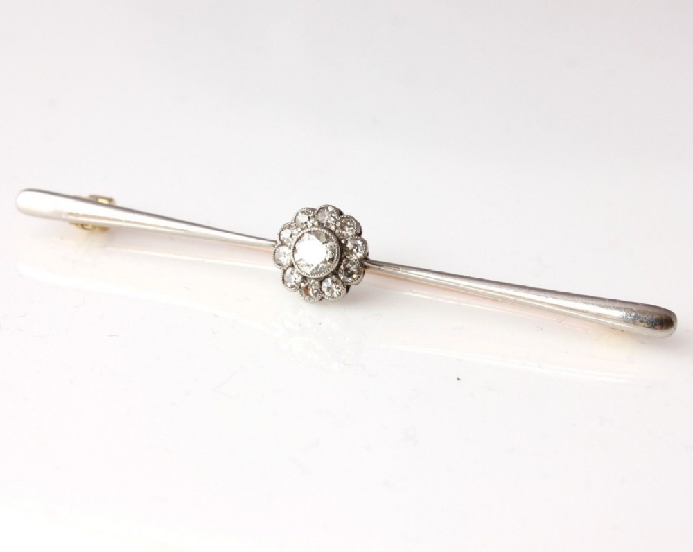 15ct Gold & Palladium Diamond Brooch
