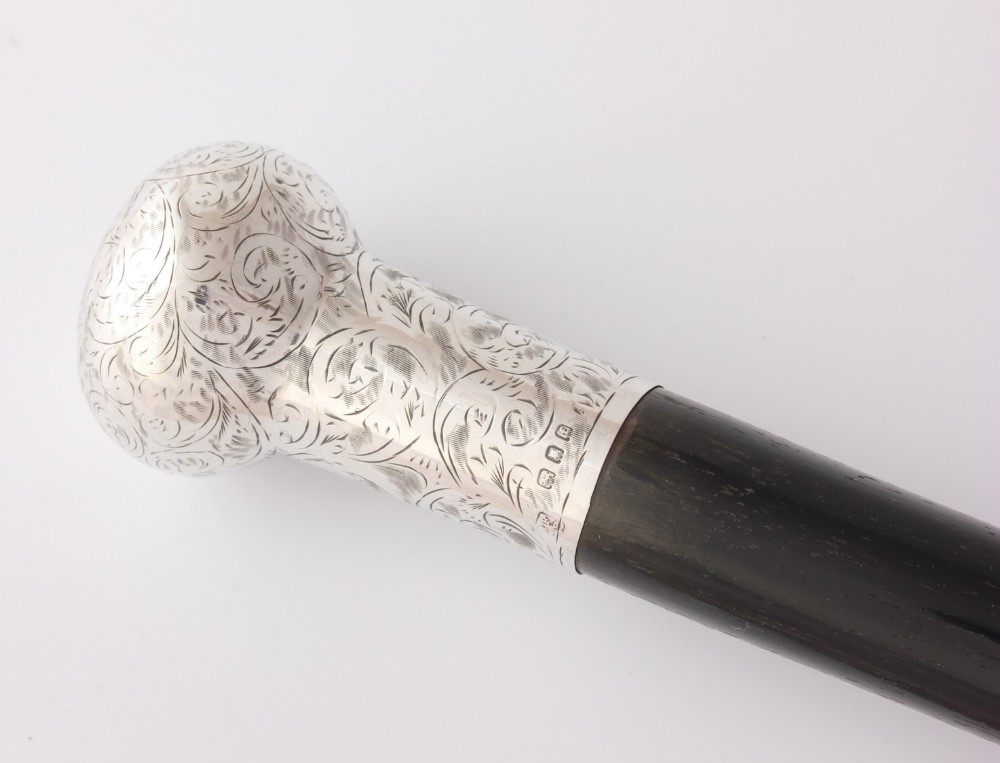 Silver Ebony Walking Stick Cane