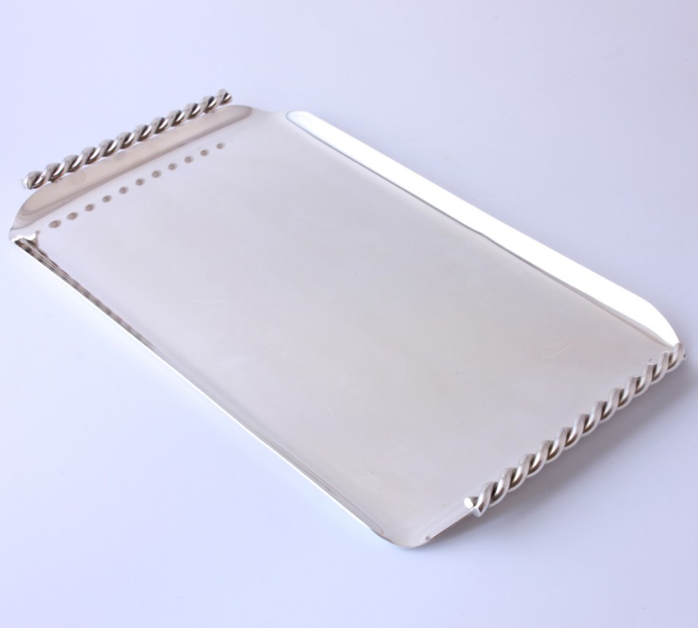 Mappin & Webb Twist Rope Handled Tray.