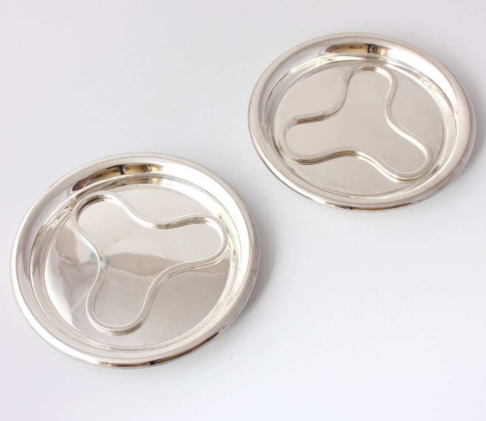 Christofle France Silver Plated Wine Bottle Coasters & Trivets c1920.