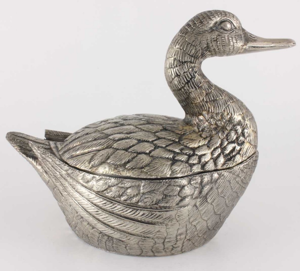 Mauro Manetti Silver Plated Duck Ice Bucket.