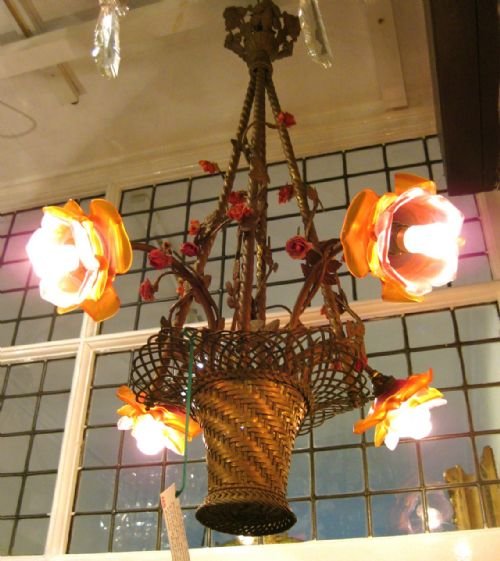 Victorian Basket of Flowers Chandelier