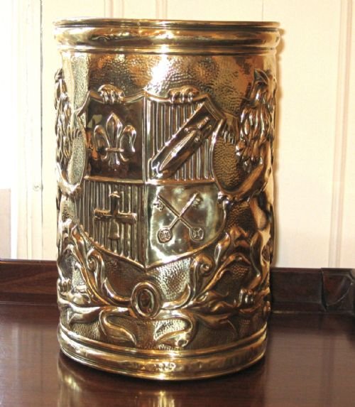 Antique Armorial Waste Bin