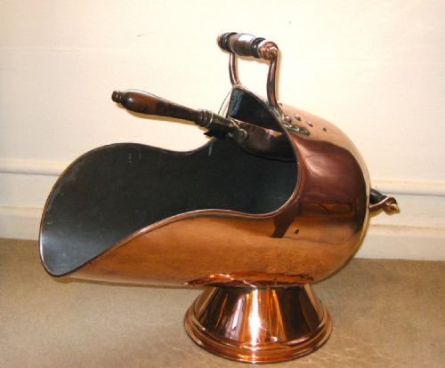 A Victorian Coal Scuttle with Shovel