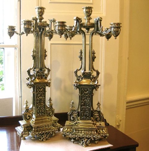Pair of 19thc Brass Candlesticks