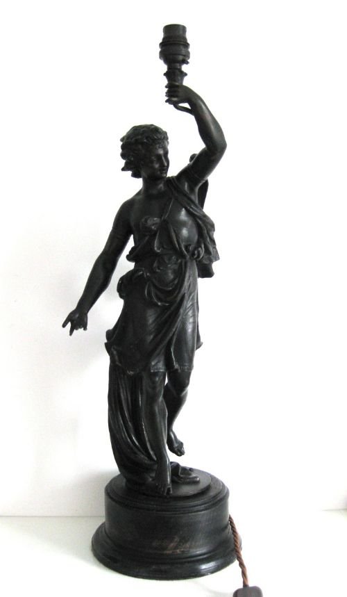 Late 19thc-early 20thc Spelter Lamp