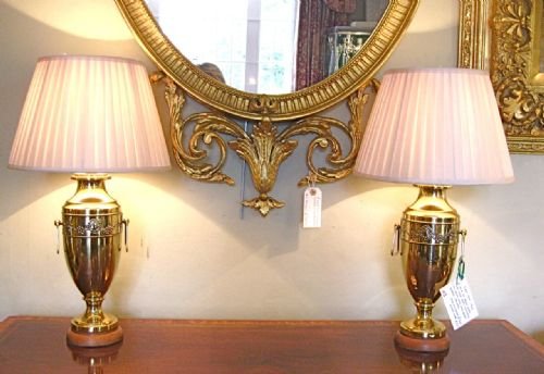 Pair Victorian Brass  Lamps