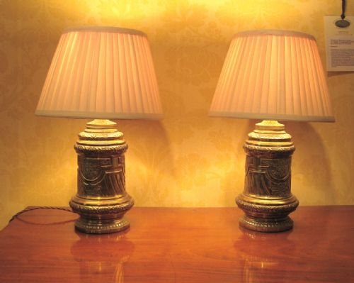 Pair Victorian Oil Lamps as Table Lamps
