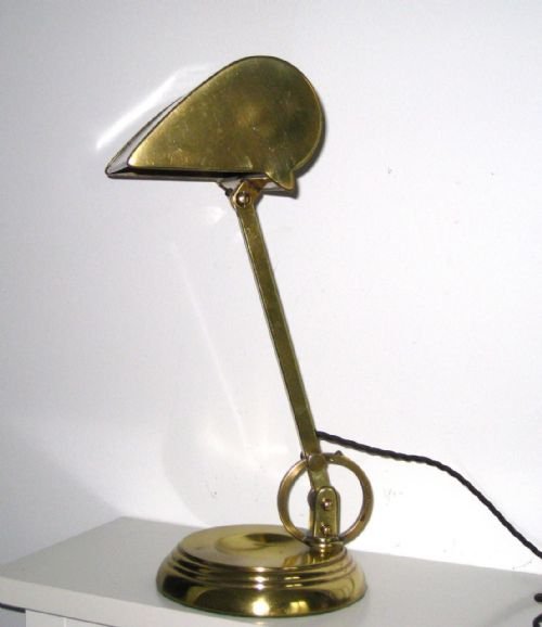Early English Brass Banker's Lamp