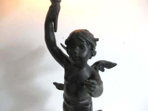 fig 1. Spelter Cherub Lamp