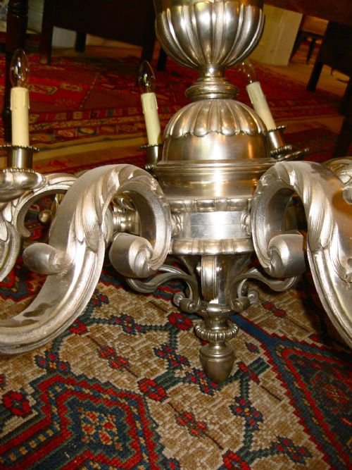 fig 1. LARGE VICTORIAN PEWTER CHANDELIER
