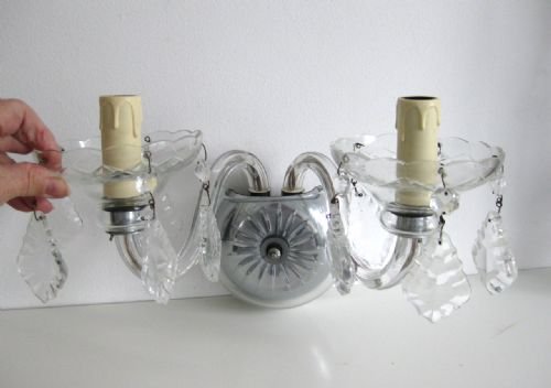 Pair of Antique Glass Wall Lights