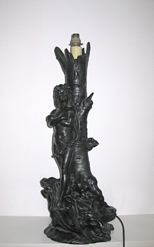 Tall Victorian Spelter Lamp
