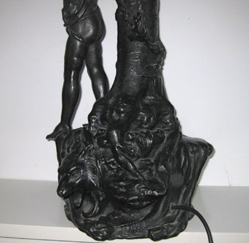 fig 1. TALL VICTORIAN SPELTER LAMP