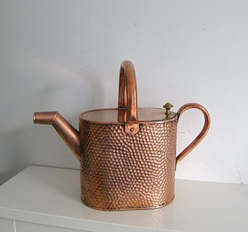 Edwardian Hammered Copper Water Can