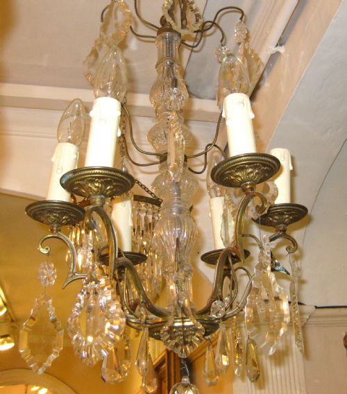Antique Six Arm Chandelier