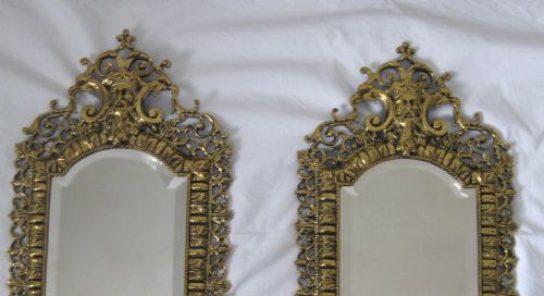 fig 1. PAIR BRASS MIRRORED GIRONDALES