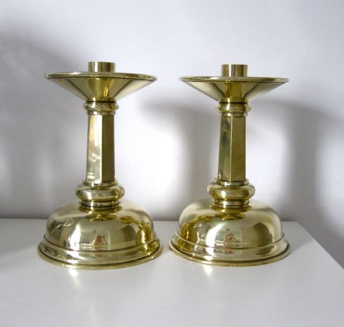 Pair Victorian Brass Candlesticks