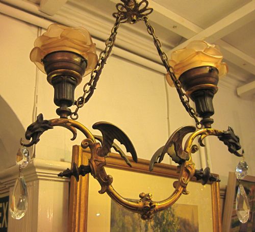 Victorian Dragon Ceiling Gas Light