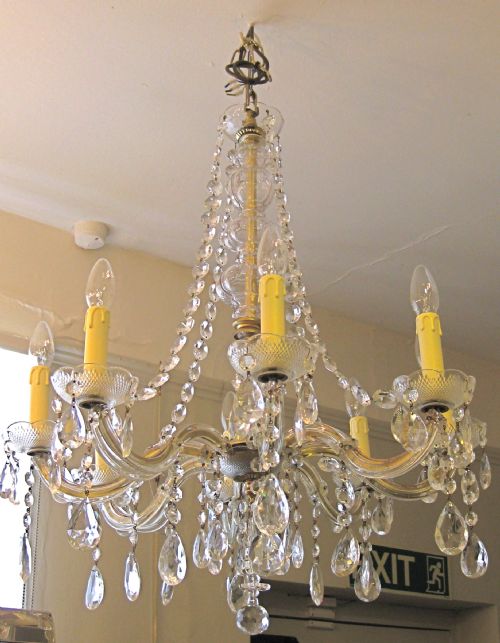 A Pair of Eight Arm Glass Chandeliers