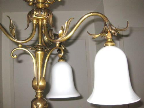 fig 2. AN ORIGINAL BRASS ART NOUVEAU CEILING LIGHT
