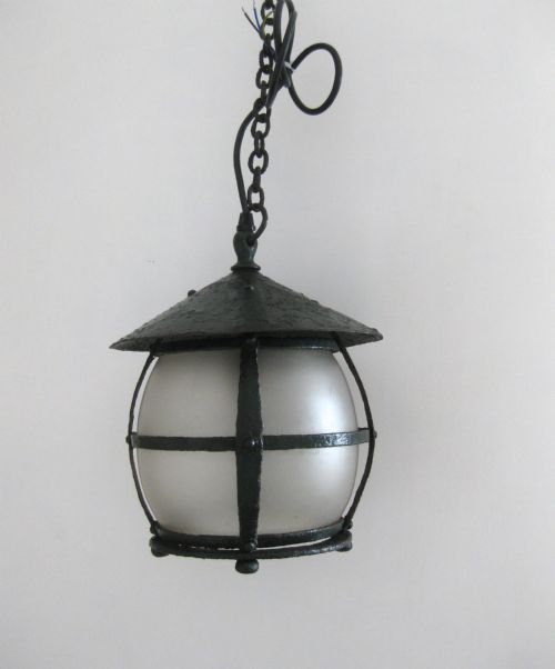 A Little Round Hall Lantern with Original Shade